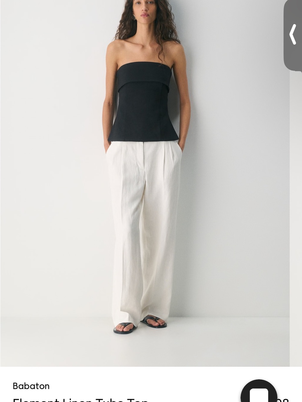 Babaton Cream Wide-Leg Linen Trousers